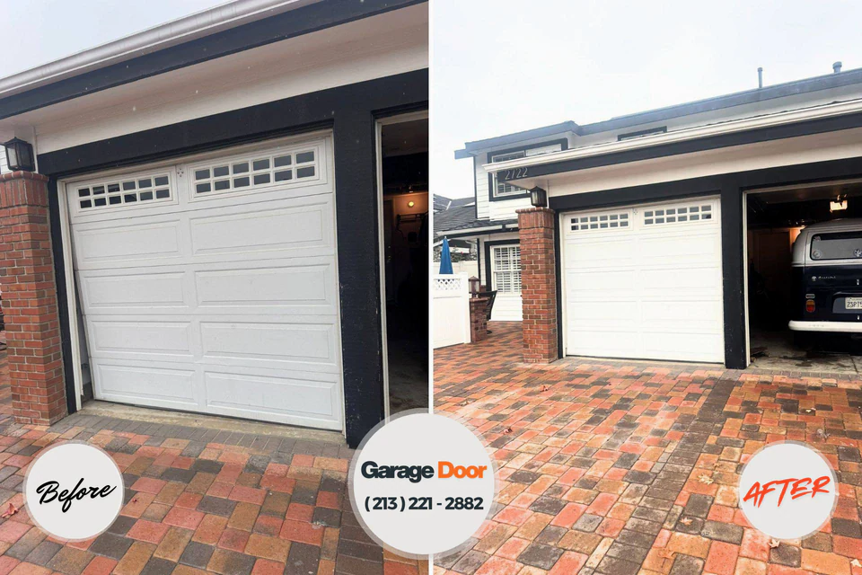 Before and after: garage door repair Merion Station, PA